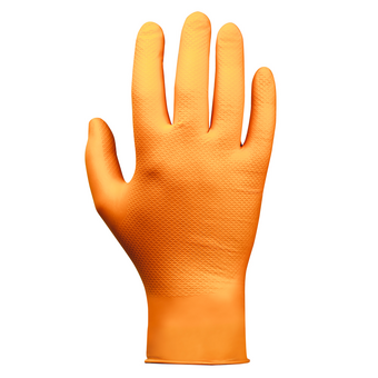 Ультрапрочные оранжевые нитриловые перчатки Natrix с текстурой, 50 шт (25 пар)